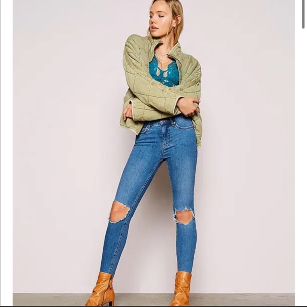 FP We the Free Busted Knee Skinny Jeans